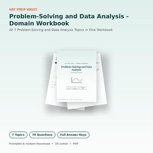 SAT Math Problem-Solving Data Analysis Workbook | 7 Topics, 70 Questions (Digital Download)