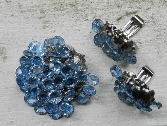 Antique Crystal Rhinestone Something blue Chandel… - image 4