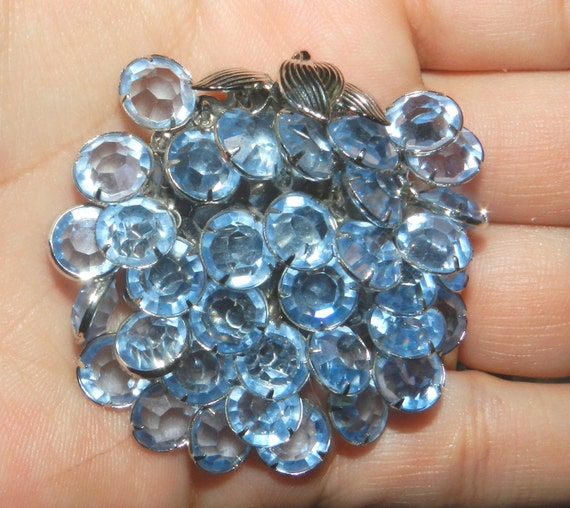 Antique Crystal Rhinestone Something blue Chandel… - image 3