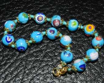 Venetian Glass Murano Millefiori Vintage Breacelet