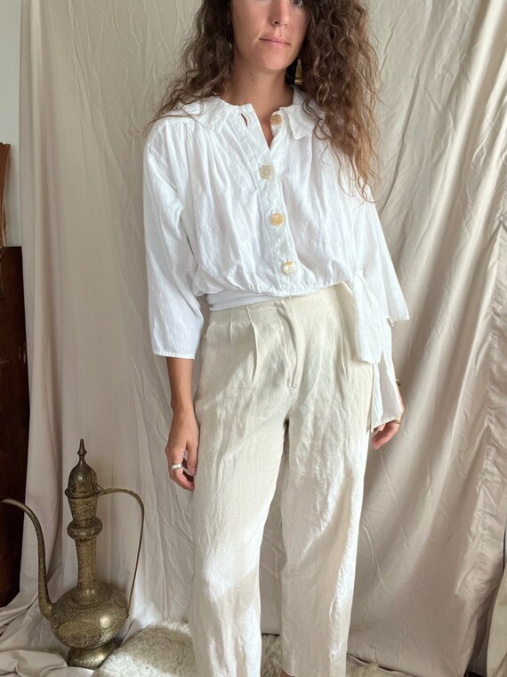 Soft Edwardian Style Cotton Peasant Blouse - image 1