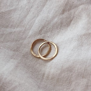 Solid 10K 14 K 18 K Gold Tiny Hoops / Everyday Gold Hoops / Small Gold Hoops / Mini Gold Hoops image 1