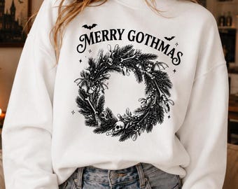 Sweat-shirt Couronne d'os | Joyeux Noël gothique Gothmas