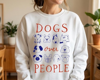 Sweat-shirt épais avec un motif de chiens dominant les humains | Cadeau amusant pour les amoureux des chiens (unisexe)