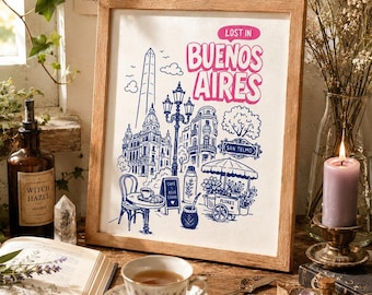 Affiche Argentine « Perdu à Buenos Aires » | Encadrée, papier 260 g/m²