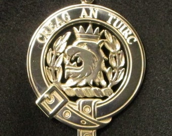 MacLaren Scottish Clan Crest Badge in Solid Sterling Silver