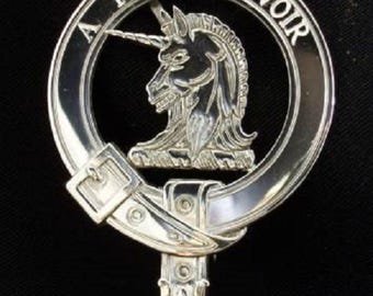Emblema del clan escocés Oliphant en plata de ley maciza
