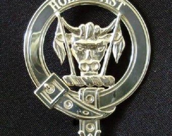 MacLeod Scottish Clan Crest Badge in Solid Sterling