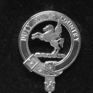 Rose II Scottish Clan Crest Badge in Solid Sterling Silver