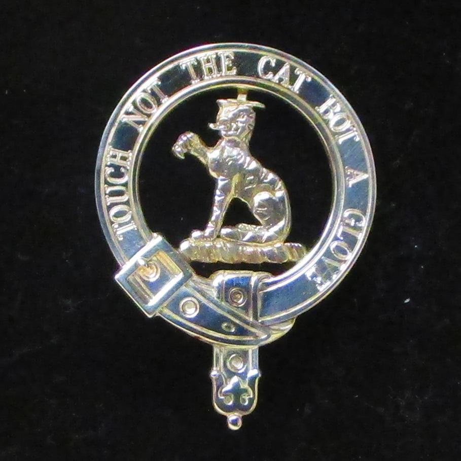 MacPherson Scottish Clan Crest Badge in Solid Sterling Silver