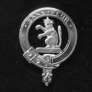 Sutherland Scottish Clan Crest Badge in Solid Sterling Silver