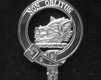 MacTavish Scottish Clan Crest Badge in Solid Sterling Silver