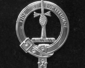 Schal schottisches Clan Crest Abzeichen aus massivem Sterlingsilber