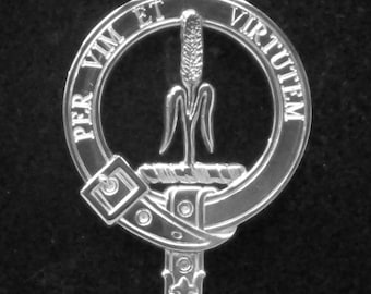 Yule Scottish Clan Crest Badge in Solid Sterling Silver
