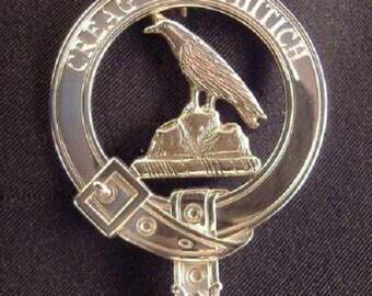 McDonnell of Dunneveg Scottish Clan Crest Badge in Solid Sterling