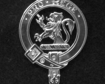MacFie Scottish Clan Crest Badge in Solid Sterling Silver