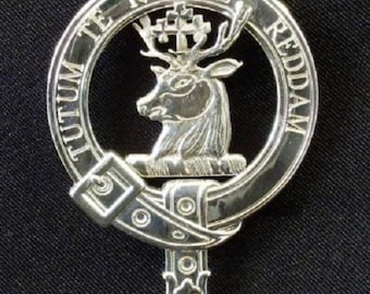 Escudo del clan escocés Crawford en plata de ley maciza