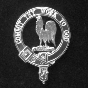 Sinclair Scottish Clan Crest Badge in Solid Sterling Silver