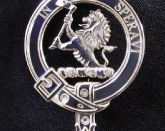 Clark II Scottish Clan Crest Badge  in Solid Sterling