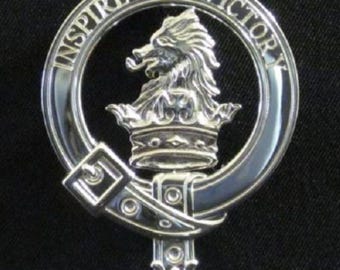 Currie Scottish Clan Crest Badge in Solid Sterling Silver