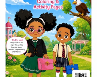 Kid Lawyer Activity Book Printable, Lori Legal Coloring Pages & Legal Literacy Worksheets (Digital Download)