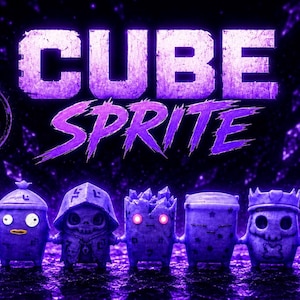 3D Printed Cube Sprite Collectible | Glows In The Dark Gaming Desk Buddy