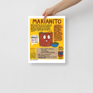 Impresión de cóctel Marianito, cartel de cóctel Marianito, árbol genealógico Negroni, arte Negroni, arte de la pared del bar, decoración del bar del hogar, arte del vermú