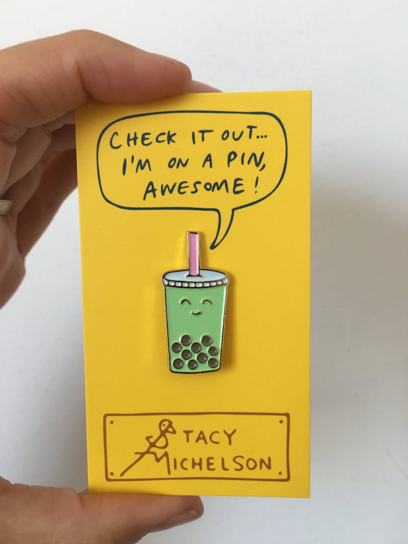 Miss Matcha Boba Pin Matcha Green Tea With Boba for Tea Etsy