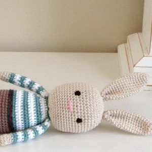 Bunny boy toy gift for baby, toddler or child. Personalized amigurumi doll. image 4