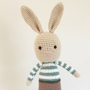 Bunny boy toy gift for baby, toddler or child. Personalized amigurumi doll. image 6