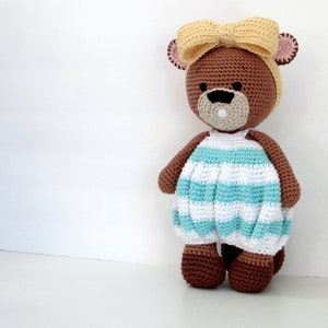 Sweet, crochet beaver woodland stuffed animal toy.