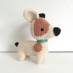 Amigurumi Jack Russell terrier puppy.   Crochet dog gift for kids.