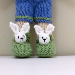 Personalized bunny knitted animal. Custom plush gift for baby, toddler or kids. Gender neutral amigurumi doll.