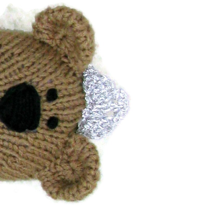 Hand knit teddy bear princess doll knitted toy. Stuffed doll personalized gift for girls. image 1