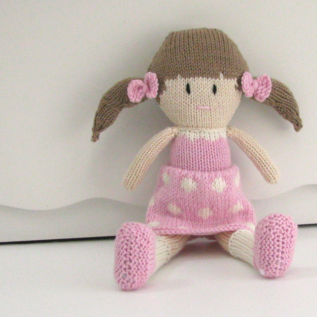Hand Knitted Plush Doll for Little Girl. Custom Stuffed Toy. Waldorf Style Amigurumi Rag Doll ...