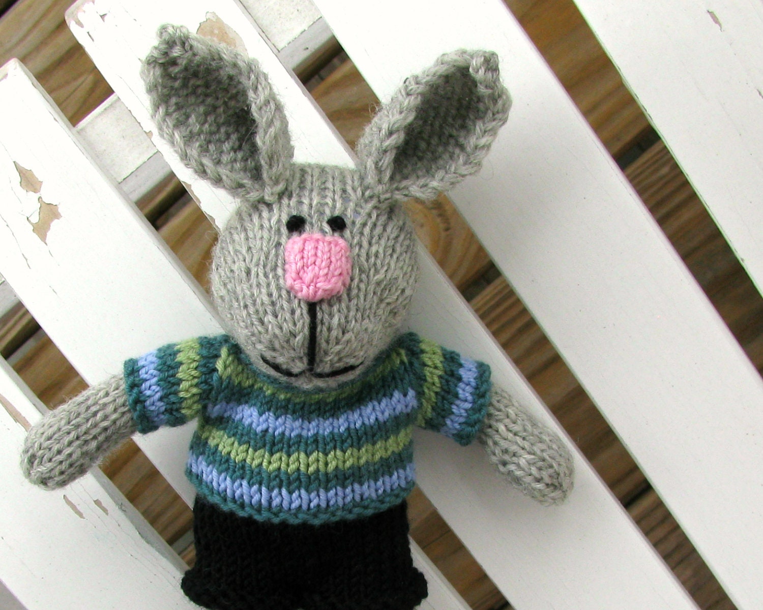 Knit bunny stuffed animal boy toy Easter gift. | Etsy