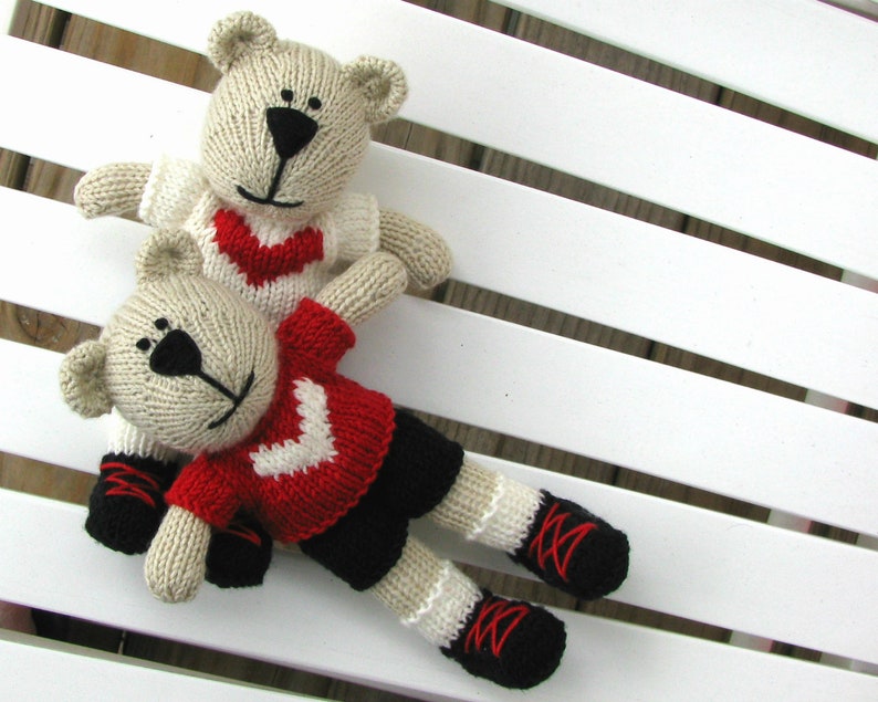 Knitted toy plush bear I love you gift for baby toddler toy image 8