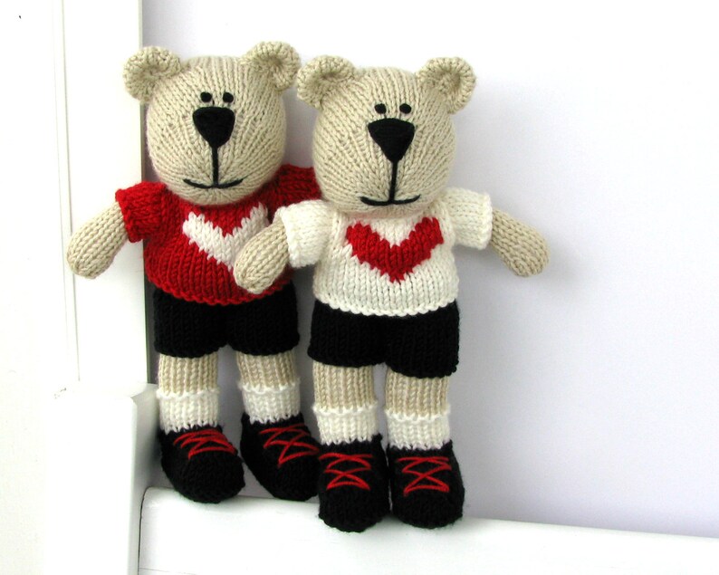 Knitted toy plush bear I love you gift for baby toddler toy image 7