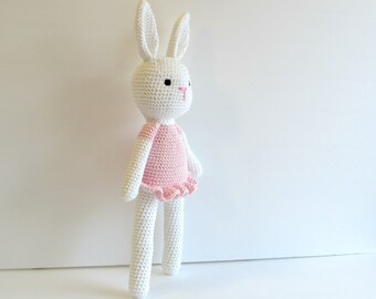 Baby girl's first Easter bunny gift. Stuffed bunny rabbit doll gift for kids.