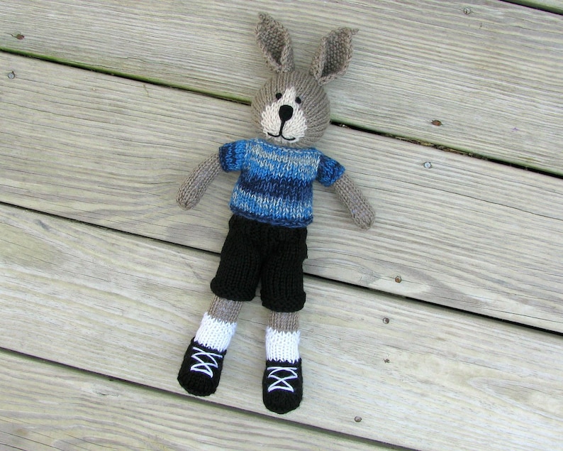 Easter bunny knit doll boy toy Plush bunny gift for kids.