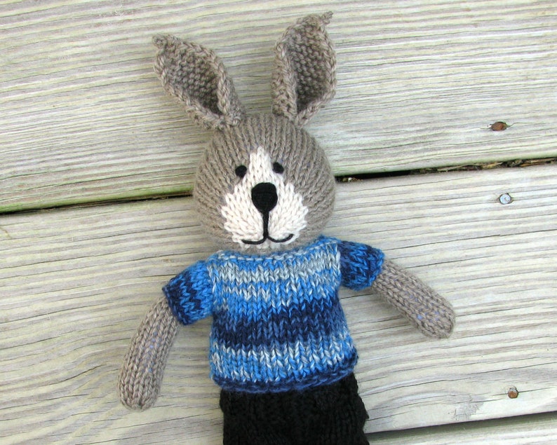 Easter bunny knit doll boy toy Plush bunny gift for kids.