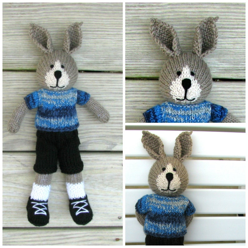 Easter bunny knit doll boy toy Plush bunny gift for kids.