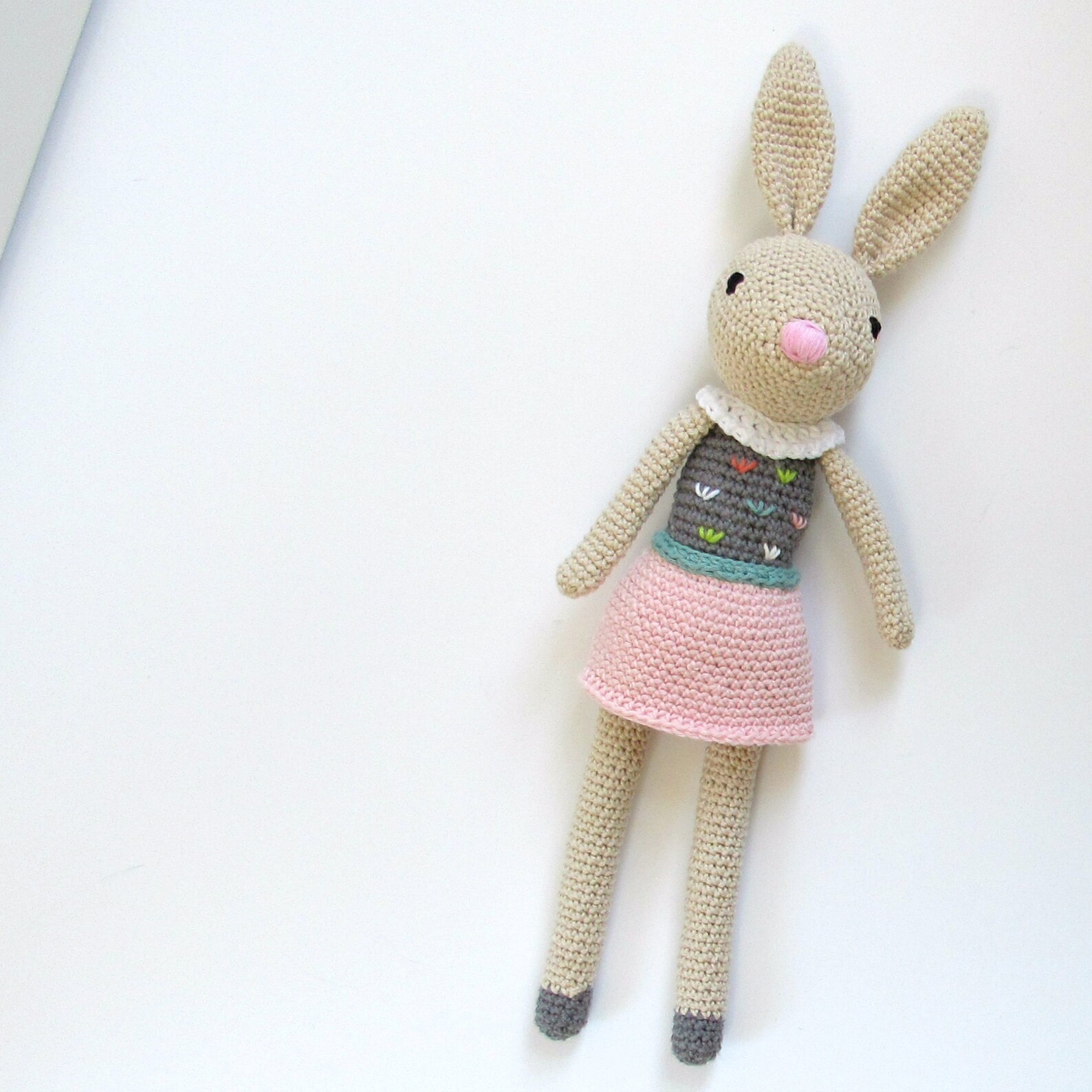 Handmade Crochet Doll – Sweet Girl with Bunny Ears main image 0