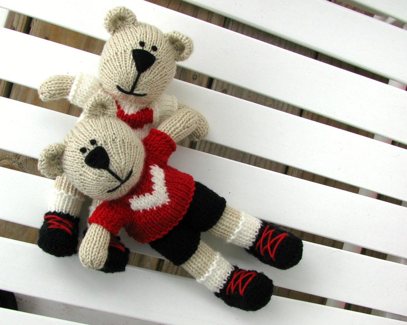 Knitted toy plush bear I love you gift for baby toddler toy image 6