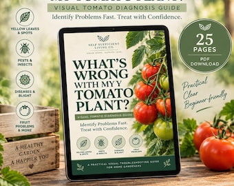 Visual Tomato Plant Diagnosis Guide | Troubleshooting Yellow Leaves, Blight, Pests (PDF Download)