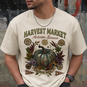 Verweerde herfst PNG, retro pompoen PNG, pompoenveld PNG, vintage herfst shirtontwerp, boerderijfrisse trendy Halloween PNG, direct downloaden
