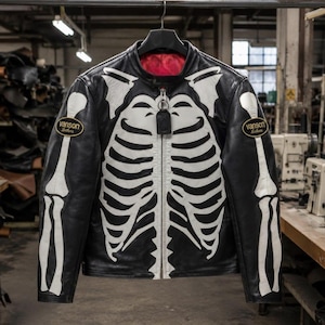 Vanson Skeleton Leather Jacket - Etsy Canada