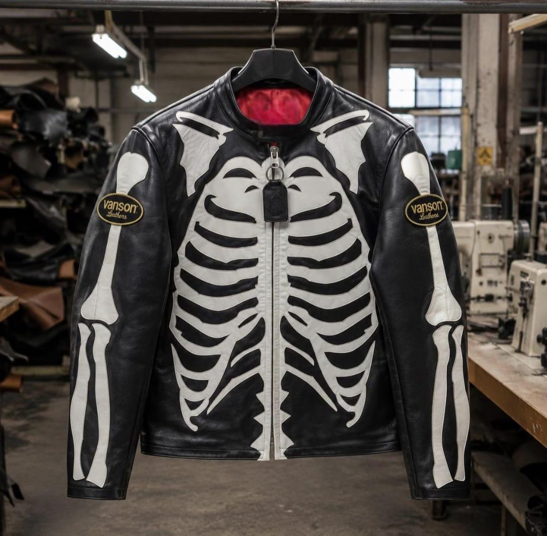 Vanson Skeleton Leather Jacket - Etsy