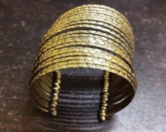 Indian Ethnic Fusion Flexible Handcuff  Bracelet, Indian Jewelry-Delivery Duty Paid