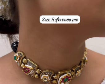 Polki Pachi Kundan Fusion Minimalist Dual Tone Indian Ethnic Jewelry-Delivery Duty Paid